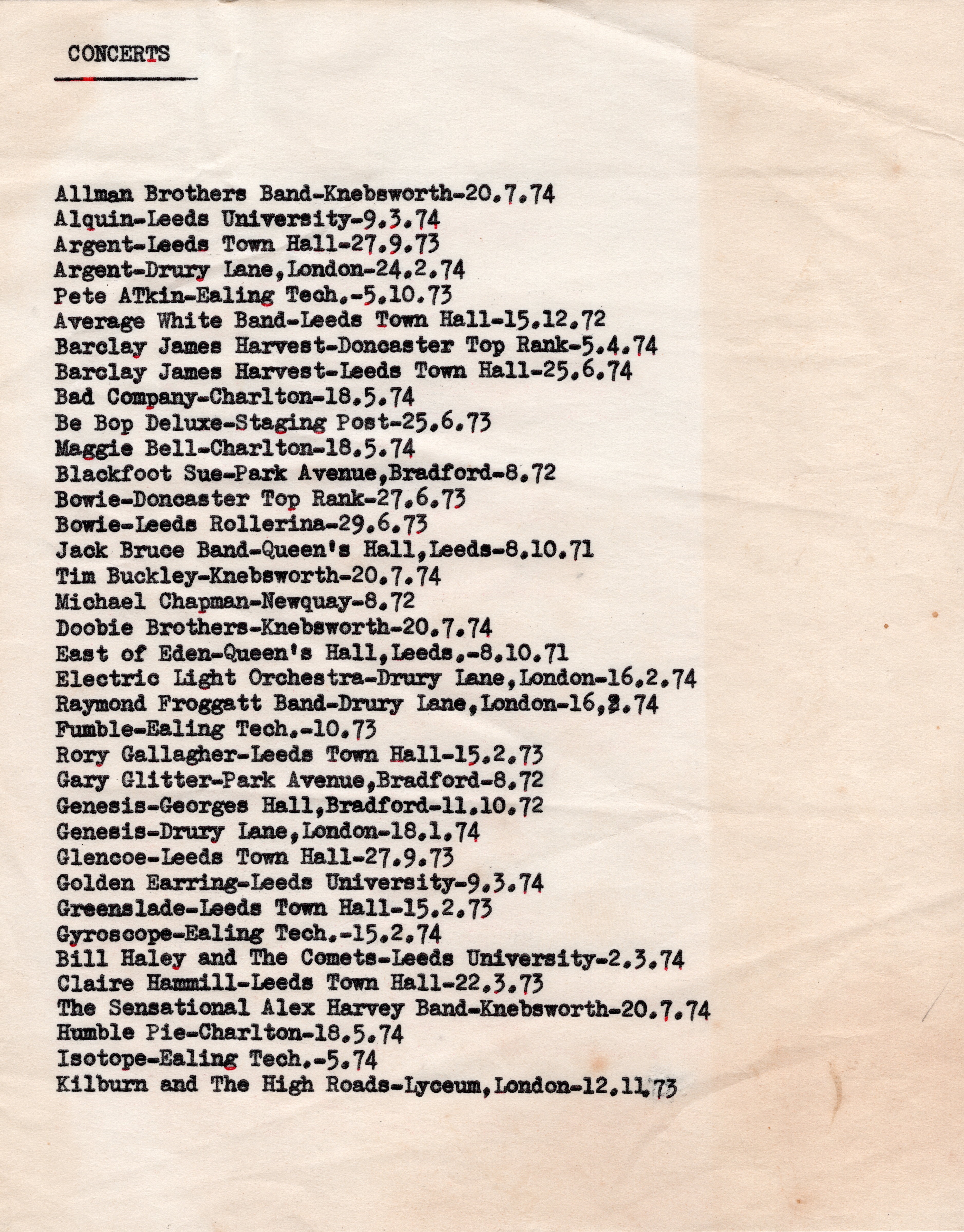 Concert List Page 1